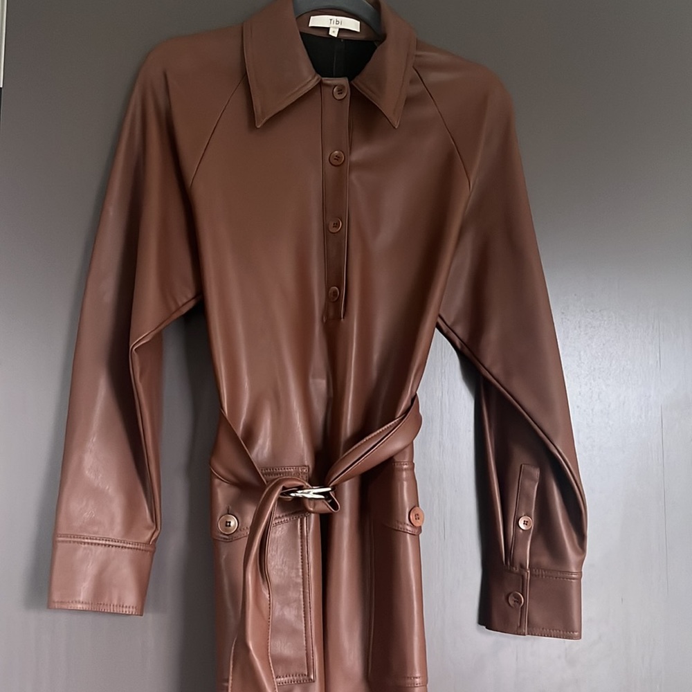 Tibi brown leather dress - Picture 4 of 8